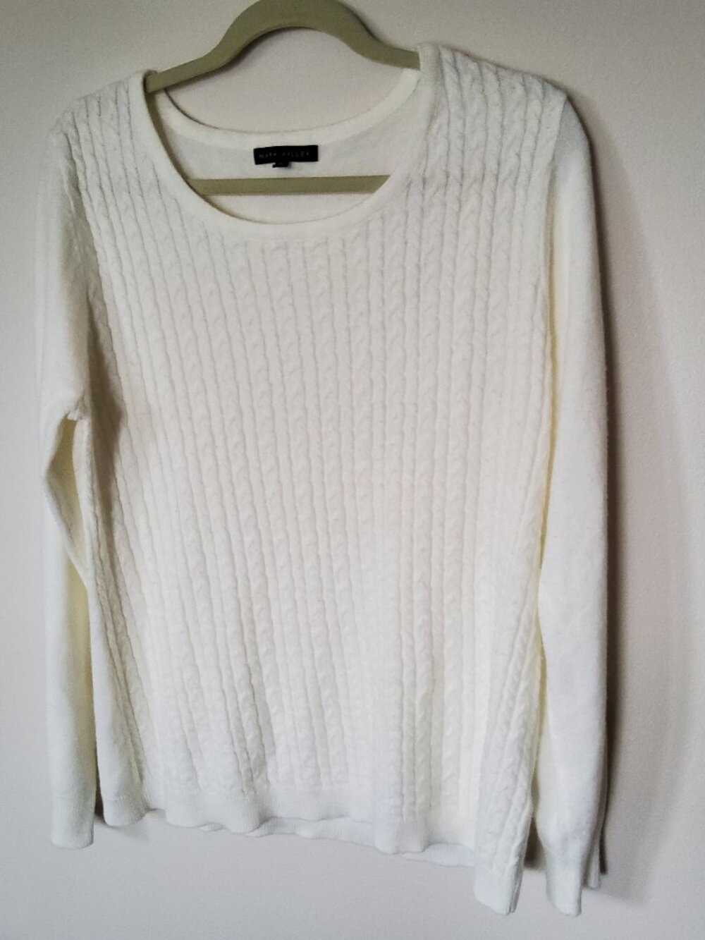 Napa Valley White soft cable-knit Pullover size XL